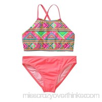 OP Girls Tankini Set Halter Top Coral Print Swimwear Size Medium 7-8 B07FZF678Y